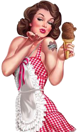 Pin Up Girl Blowing A Kiss (922x510), Png Download