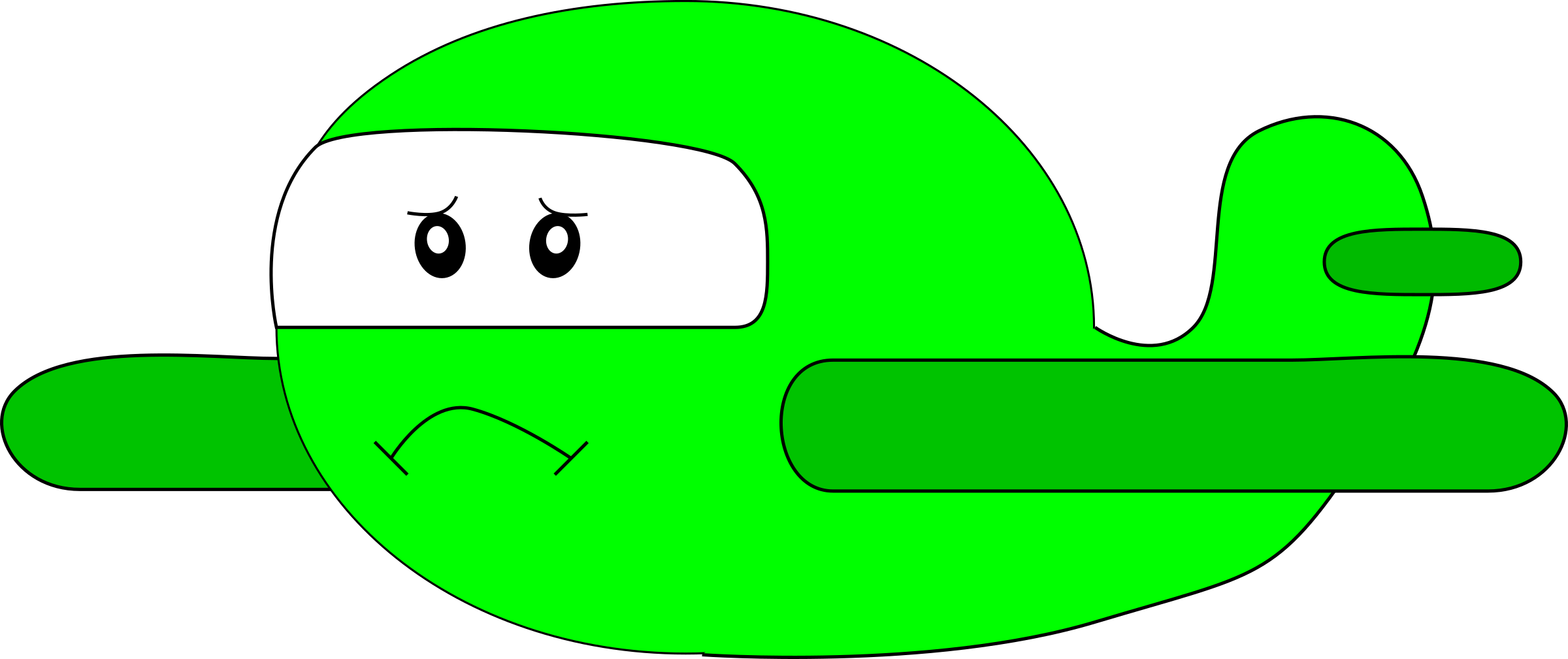 Big Image Png - Cartoon Airplane (2400x1009), Png Download