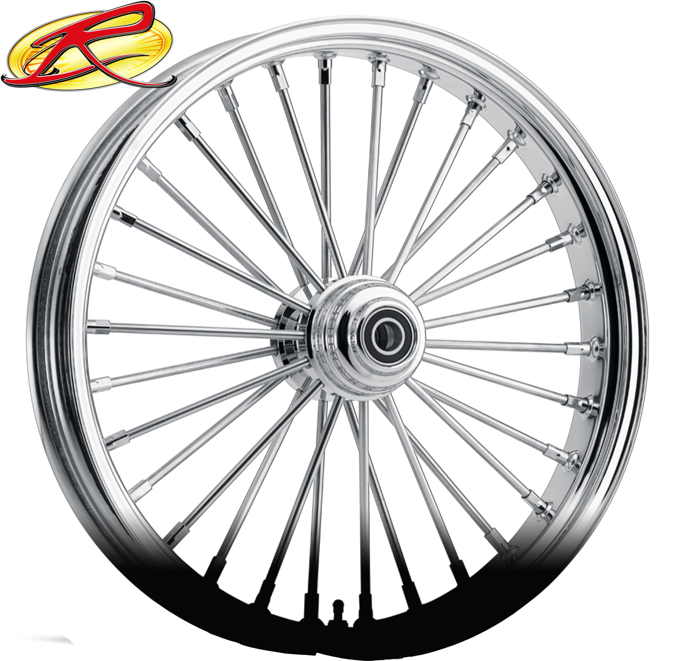 Fat 30 Spoke Motorcycle Wheels - Bicycle Wheel (2500x2585), Png Download