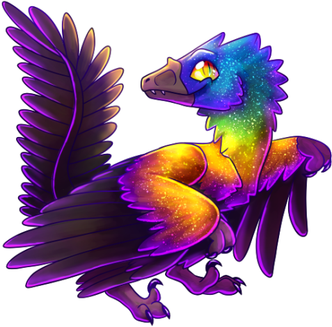 I Finally Got Around To A Caihong Probably A Little - Rainbow Dinosaur Is Real (500x500), Png Download