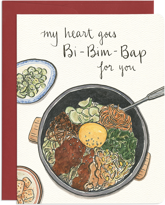 Asian Foodie Love Greeting Card - Heart Card (600x600), Png Download