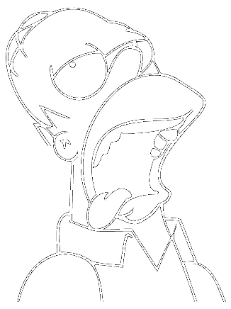 Premium Vectors - Homero Blanco Y Negro (326x436), Png Download