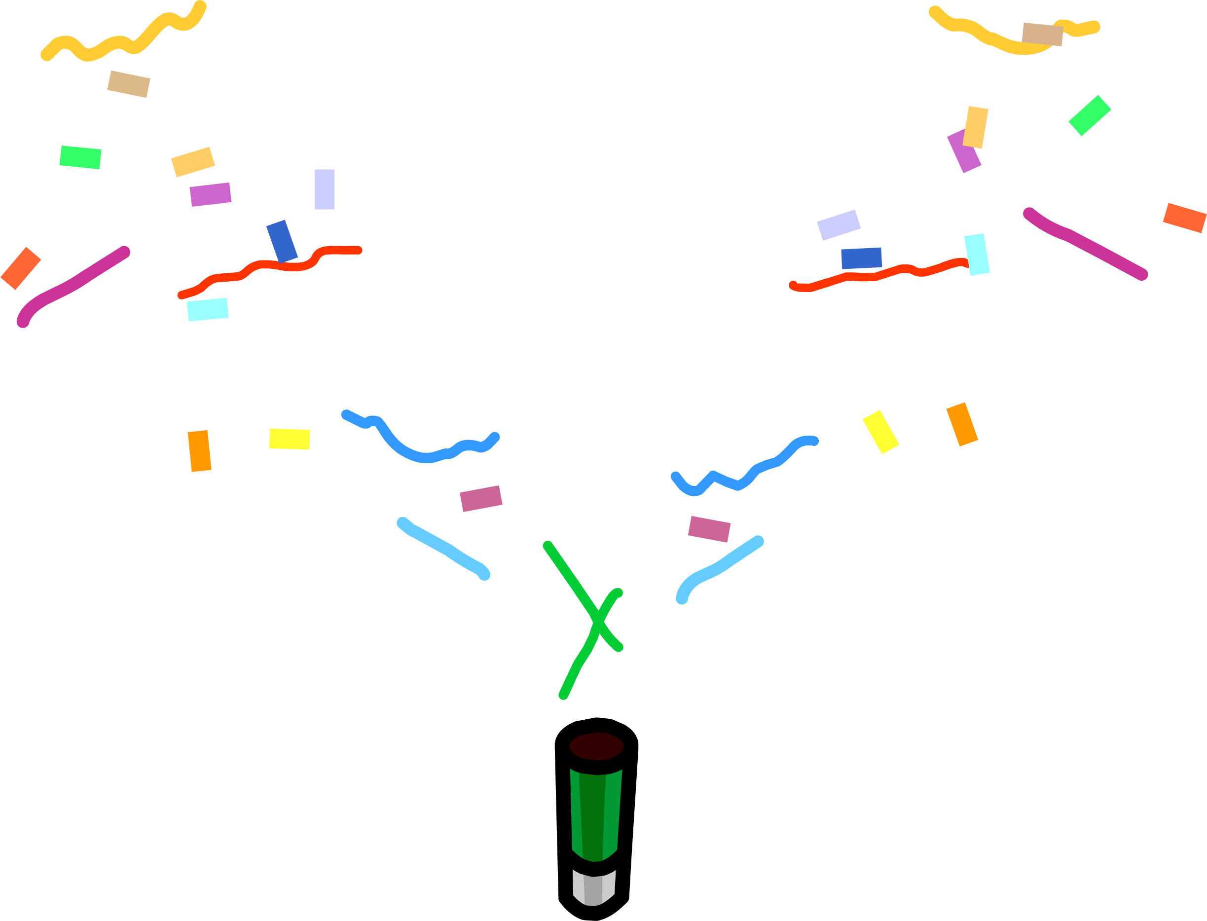 Confetti Blaster Sprite 004 - Club Penguin Confetti (2447x1867), Png Download