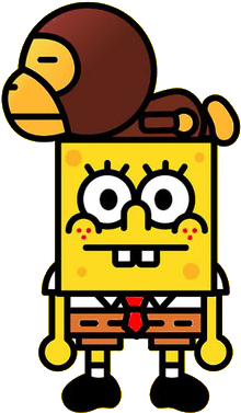 Spongebob And Bape (446x444), Png Download