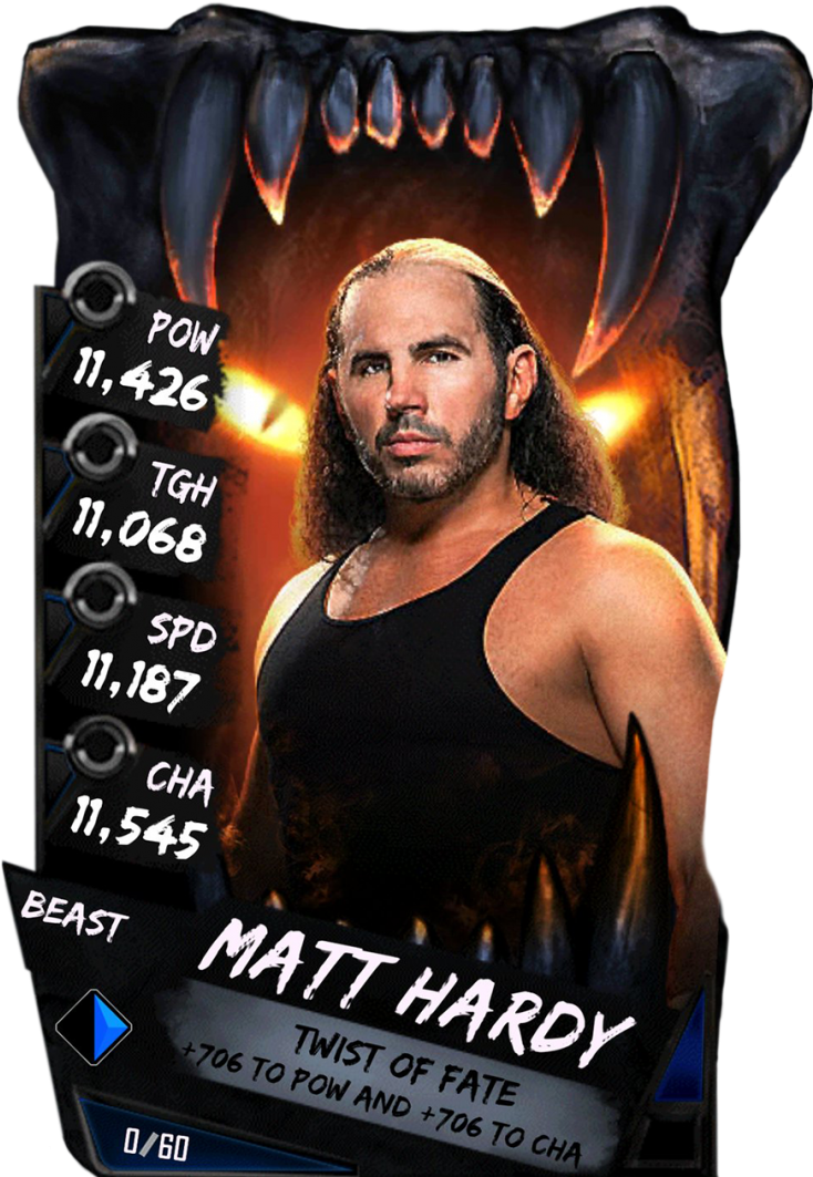 Matthardy S4 16 Beast - Wwe Supercard Beast Cards (733x1158), Png Download