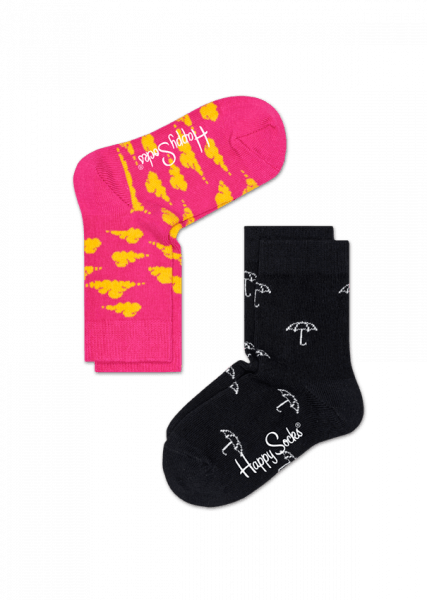 2 Pack Pink Cloud - Happy Socks Kids 2-pack Cloud 12-24m (427x600), Png Download
