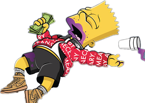 Bart Trap Lean Codeine Xanax Molly Marihuana Weed Drunk - Bart Purple Drank (476x337), Png Download