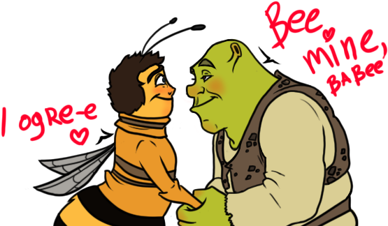 Just Bee Movie Things - Shrek And Barry B Benson (600x326), Png Download