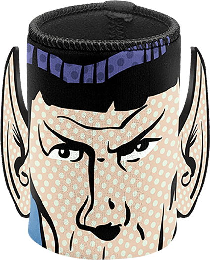 Graphic Black And White Stock Star Trek Ears Can Cooler - Star Trek Spock Ears Can Cooler (600x600), Png Download