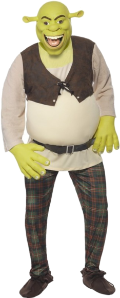 Our Shrek Costume Includes A Pair Of Tartan Trousers - Shrek Outfit (366x580), Png Download