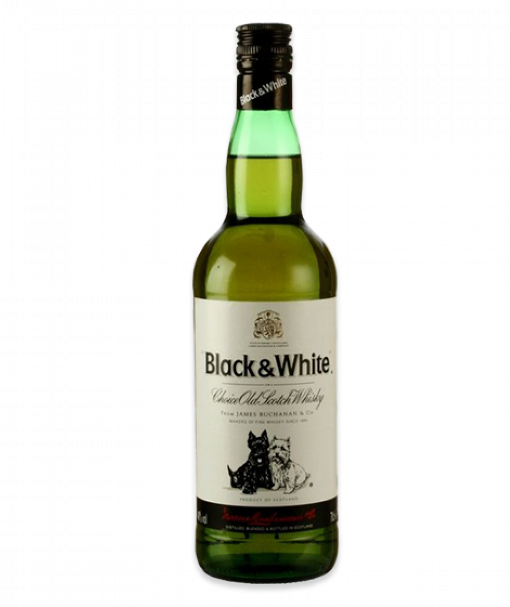 Download Black & White 700ml Black And White Bottle Liquor Full Size PNG Image PNGkit