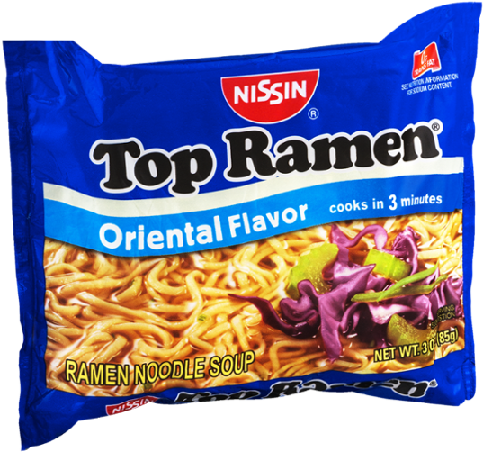 Nissin Top Ramen, Oriental Flavor - 3 Oz Packet (600x600), Png Download