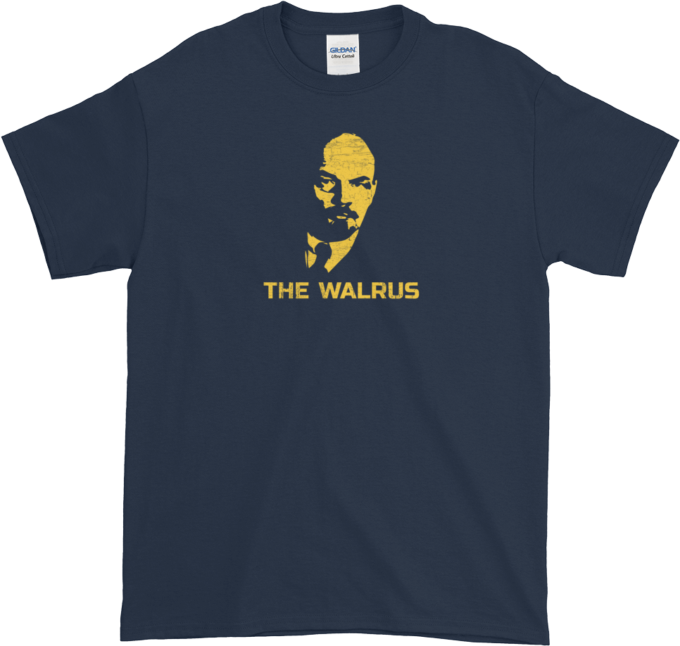 Vladimir Walrus Lenin T-shirt Navy - T-shirt (1000x1000), Png Download