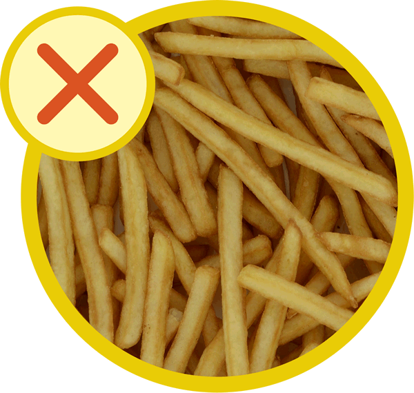 Always Cook Until A Light Golden Yellow Colour - Fries Colour After Deep Fry (600x570), Png Download