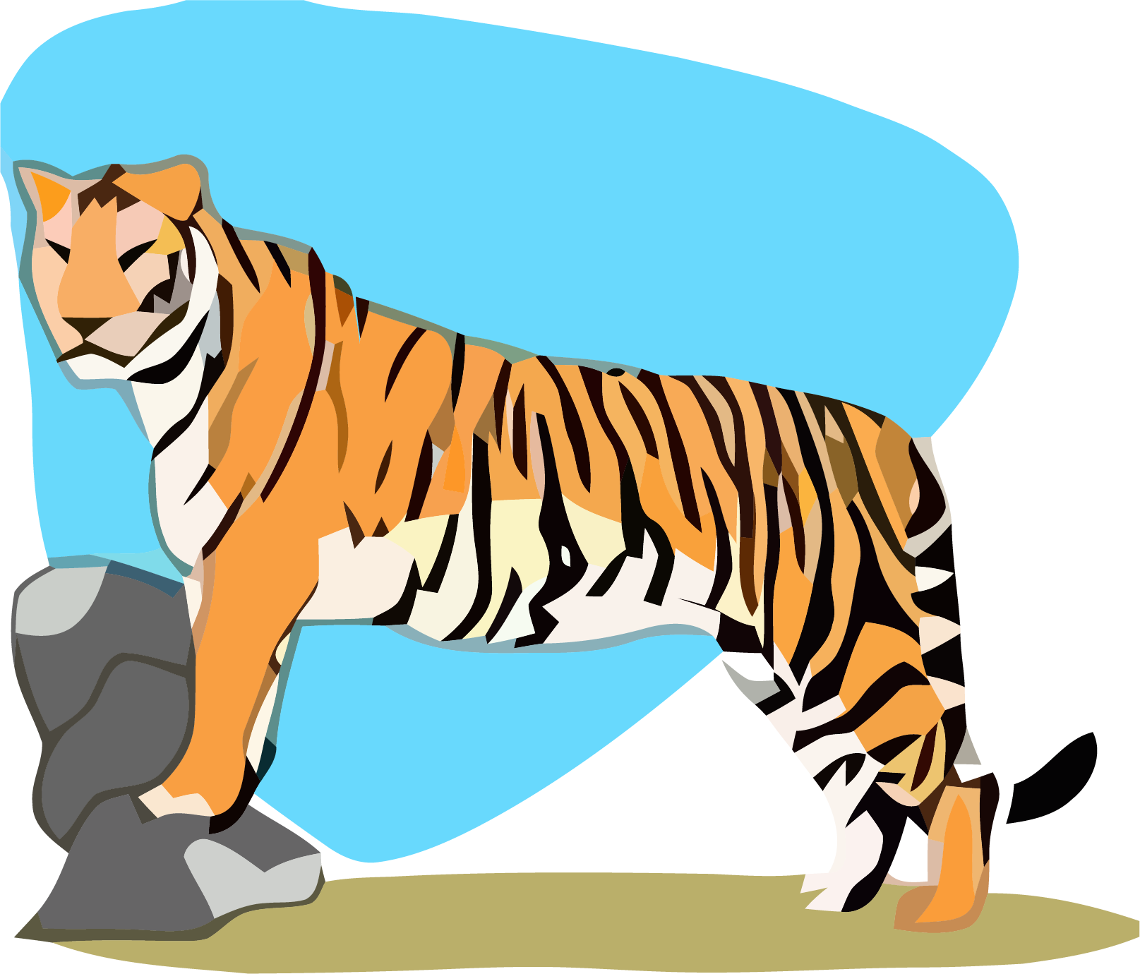 Tigger On Rocks Clipart Png Image Download - Portable Network Graphics (1615x1380), Png Download