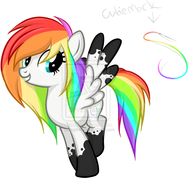 Drawn Rainbow Big Cartoon - Mlp Rainbow Pony Oc (900x900), Png Download