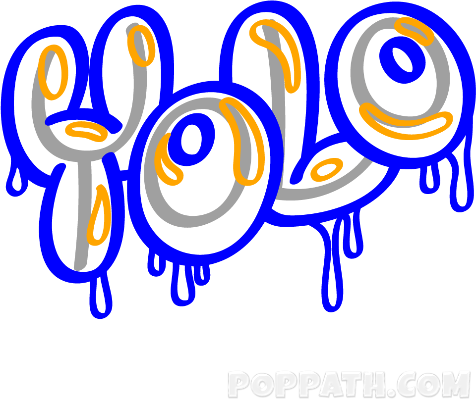 Start Drawing Some Rounded And Longitudinal Shapes - Graffiti Yolo (1000x1000), Png Download