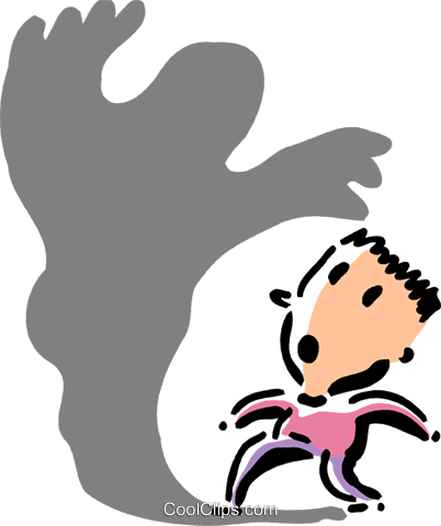 Man Afraid Of A Ghost - Angst Clipart (402x480), Png Download