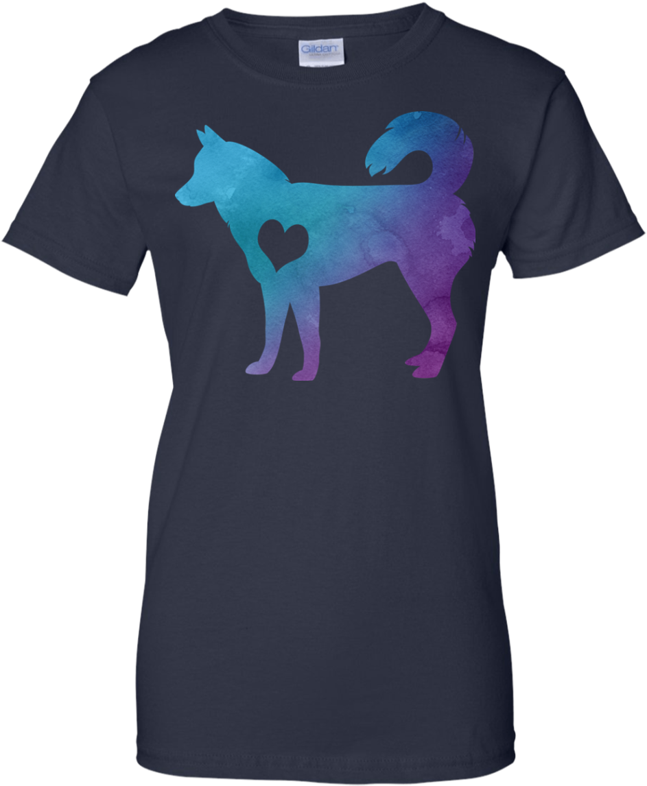 Watercolor Husky Shirts & Hoodies - Just Want To Work In My Garden And Pet My Dog T-shirt (1155x1155), Png Download