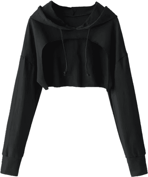 Cape Drop Shoulder Crop Hoodie - Cape Drop Shoulder Crop Hoodie. (558x744), Png Download