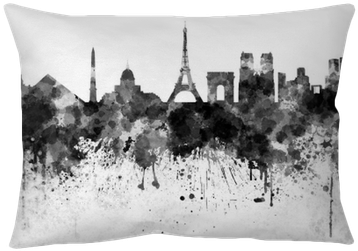 Paris Skyline In Black Watercolor Throw Pillow • Pixers® - Paris Skyline Watercolor (400x400), Png Download