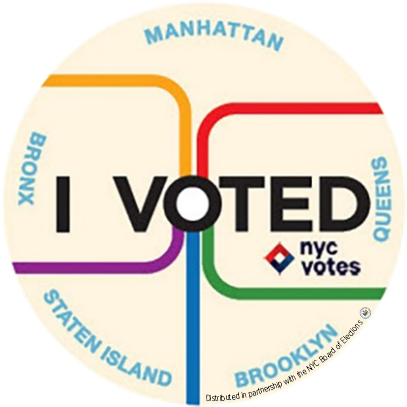 "all The People Of The Boroughs Meet Together, Pass - Voted Sticker Nyc 2017 (420x410), Png Download