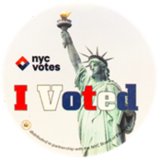 Nyc Opens Design Competition On 'i Voted' Stickers - Statue Of Liberty (652x367), Png Download