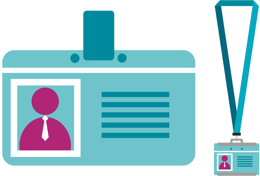 An Identity Card On A Lanyard (836x564), Png Download