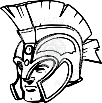 28 Collection Of Trojan Head Drawing - Head (359x361), Png Download