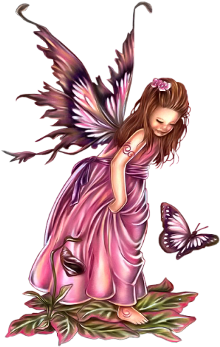 Fees Butterfly Fairy, Cute Butterfly, Faeries, Fantasy, - Fairy Pink (360x531), Png Download
