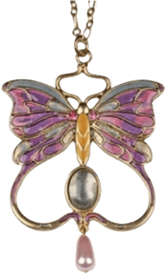 Purple Butterfly Wings Pendant (555x555), Png Download