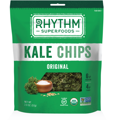 Rhythm Superfoods Organic Original Kale Chips - 2 Oz. (464x600), Png Download