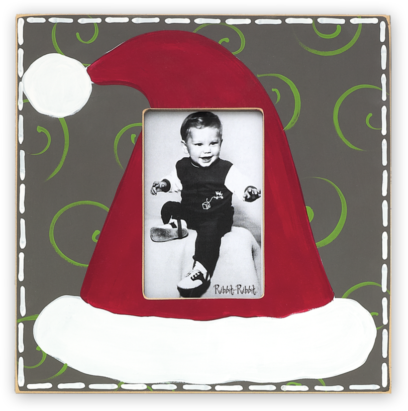 Santa Hat Flannel - Santas Hat Flannel Picture Frame (1024x1024), Png Download
