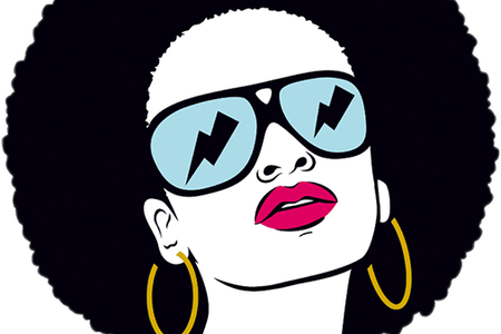 Png Freeuse Stock Black Girl With Glasses - Mulher Negra Pop Art (450x300), Png Download