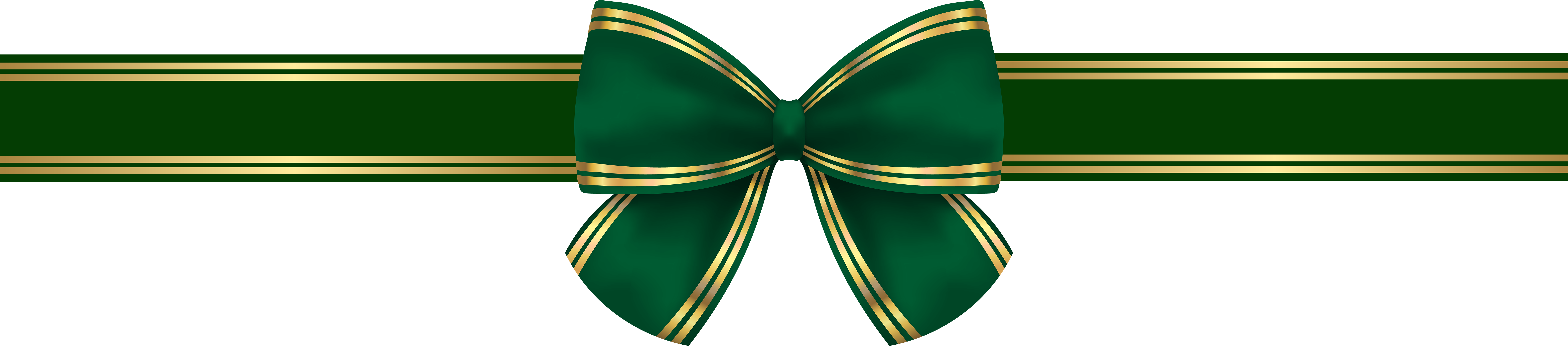 Green Gold Bow Png Clip Art Image - Green Bow Png Transparent (8000x1906), Png Download