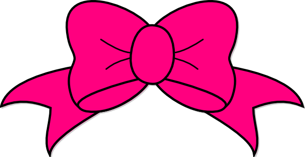 Ribbon Bow Clipart Clipart - Pink Bow Clipart (600x310), Png Download