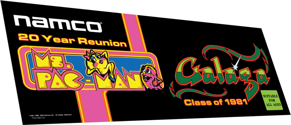 Ms Pacman Galaga Anniversary Marquee - Ms Pacman Marquee (1023x437), Png Download