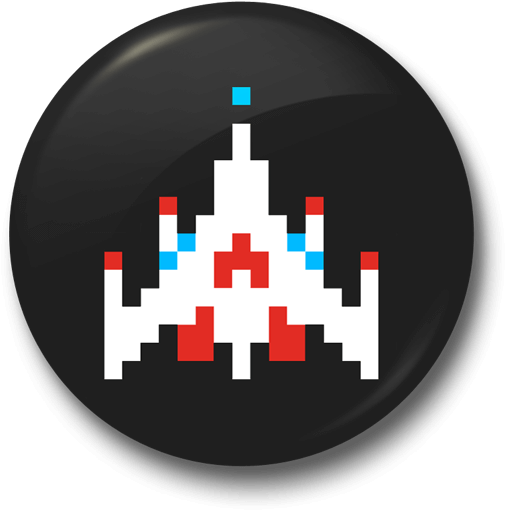 Galaga The Champion Badge - Galaga Fighter (528x528), Png Download