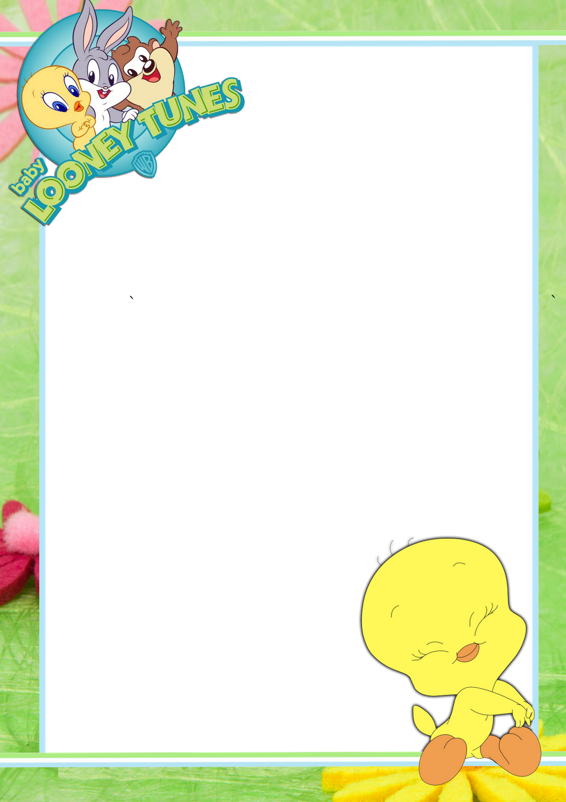 Marcos Cuadrados Para Fotos Infantiles - Baby Looney Tunes (1131x1600), Png Download