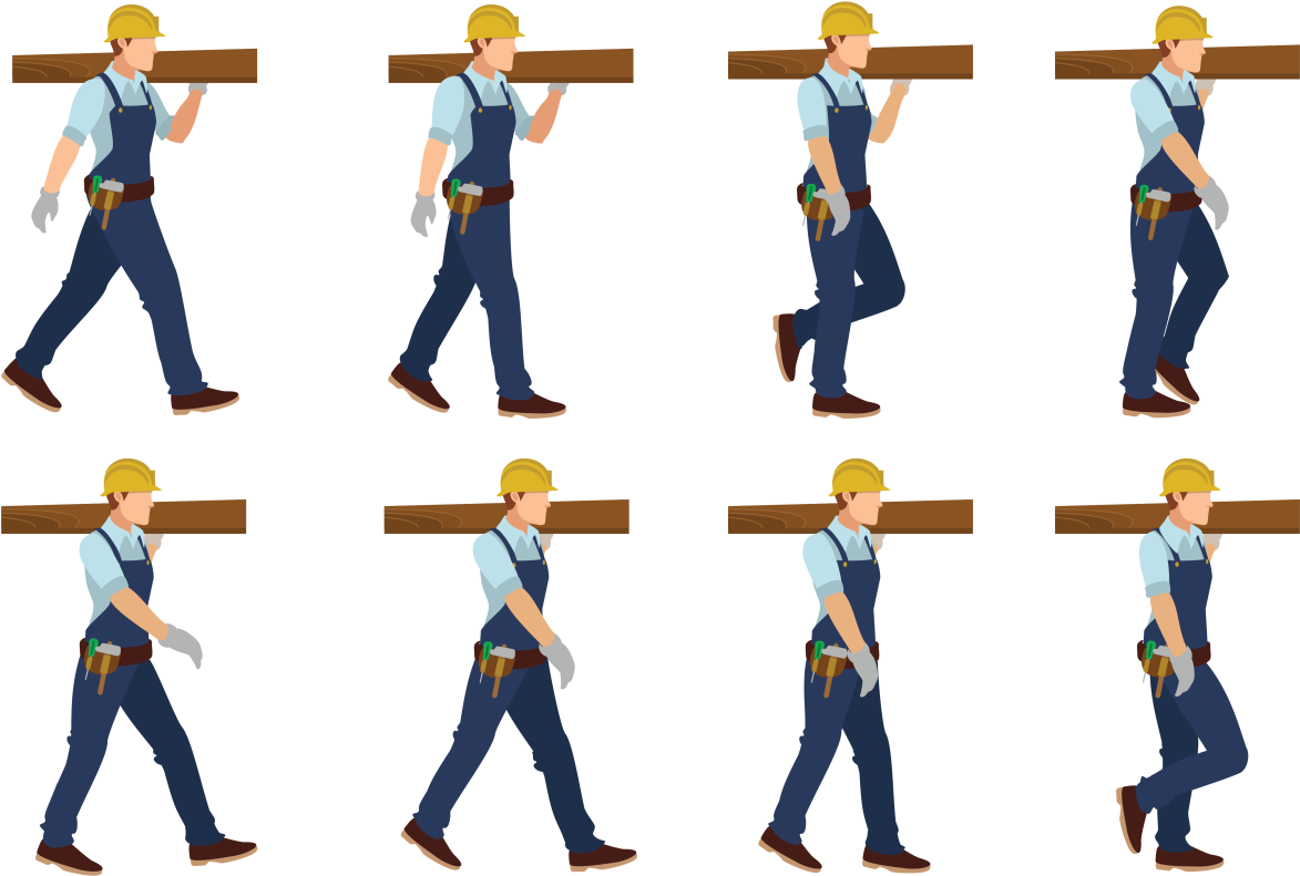 Carpenter Man Walking Cycle - Logos De Homens Na Carpintaria (1400x980), Png Download