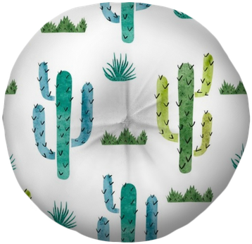 Watercolor Cactus Seamless Pattern - Japanese Noren Doorway Curtain Tapestry With Summer (400x400), Png Download