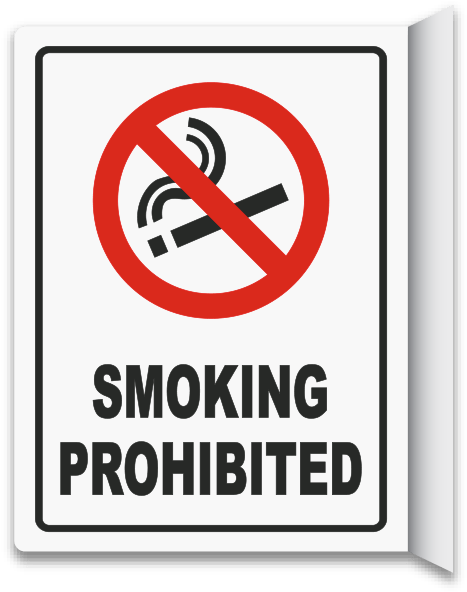 2-way Smoking Prohibited Sign - Nassau Inn Wildwood Crest Nj (474x600), Png Download