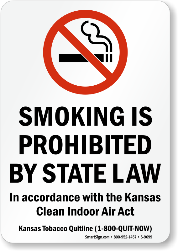 Kansas Smoking Prohibited Sign - Small No Smoking Signs (568x800), Png Download