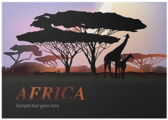 Africa Elephants Silhouette With Tree And Orange Sun - Silhouette (400x400), Png Download