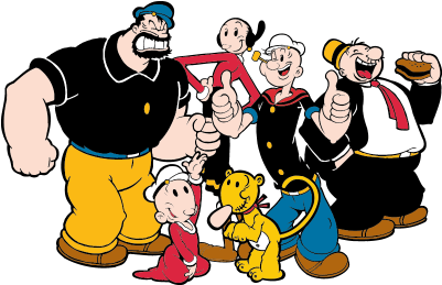 Since Then, The Popularity Of The Sailor With His Muscled - Dgk X Popeye Wimpy Skateboard Deck - 8.06" (400x300), Png Download