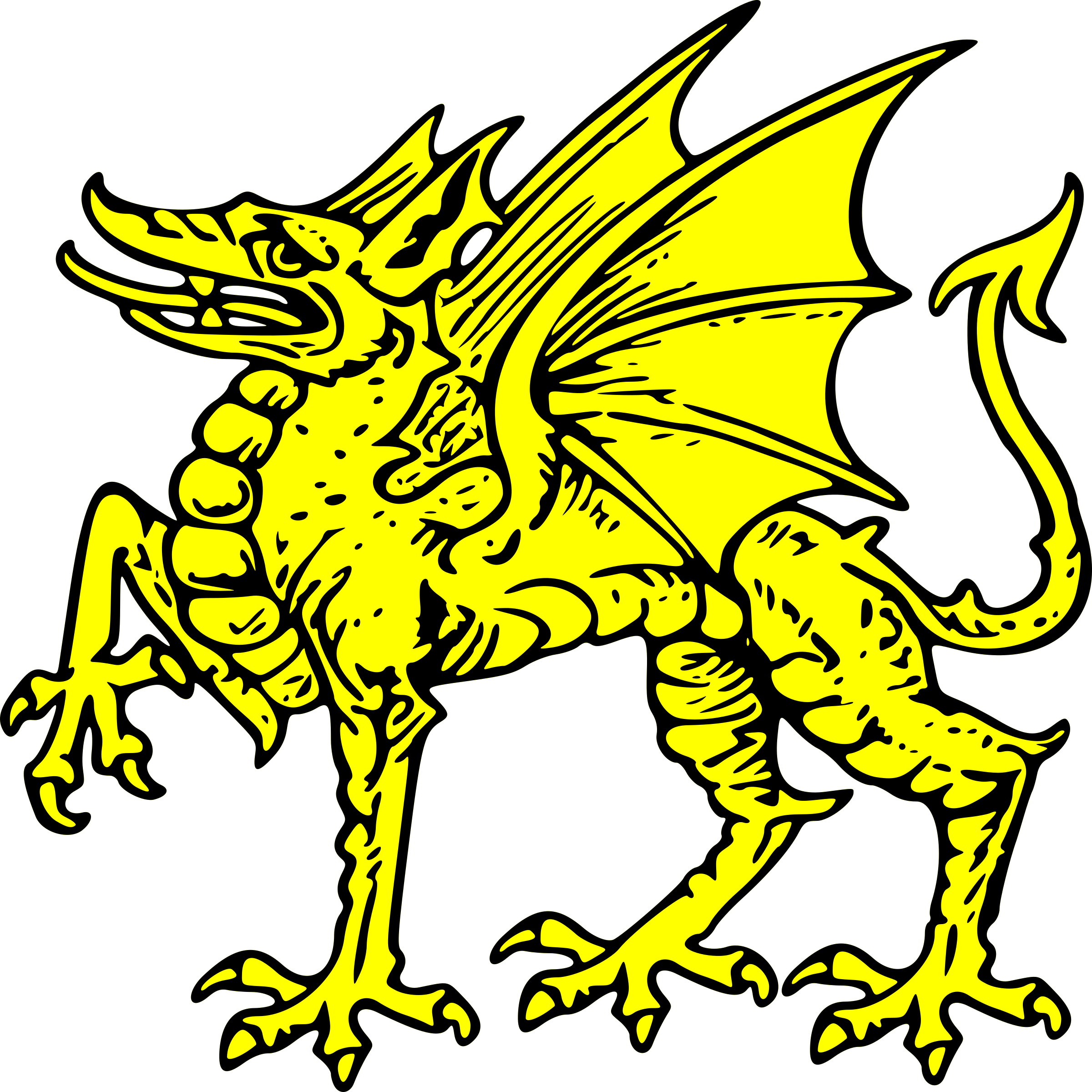 Gold Dragon Symbol Clip Art - Dragon Clip Art (2400x2400), Png Download