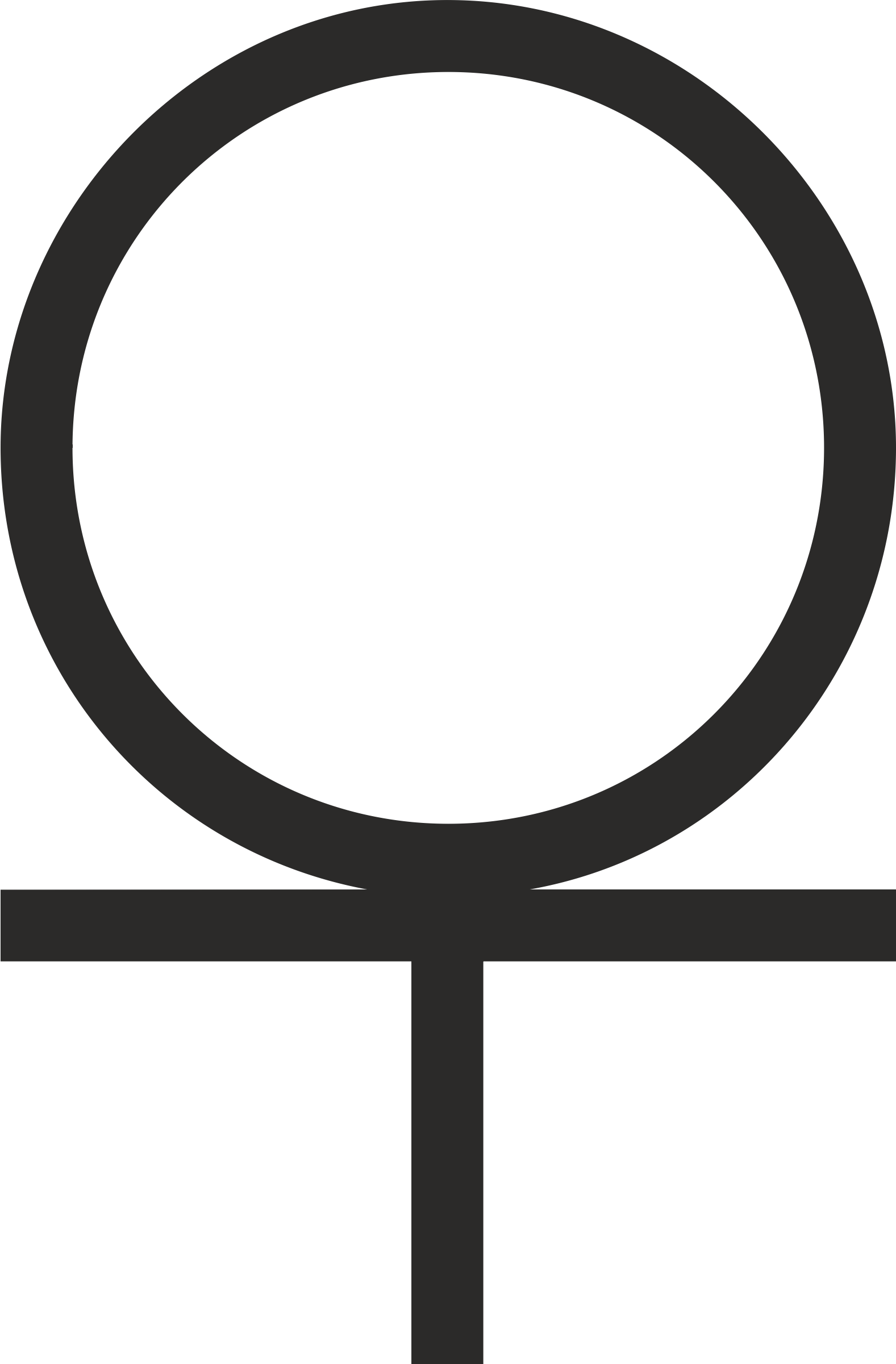 Circle Cross Symbol Clipart - Circle With A Cross Below (586x900), Png Download