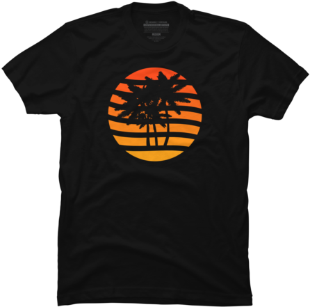 Palm Trees Grunge Sunset - Relax Dude Shirt Mindofrez (480x480), Png Download