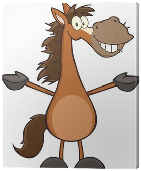 Smiling Horse Cartoon Mascot Character With Open Arms - New Year Horse 2017 (400x400), Png Download