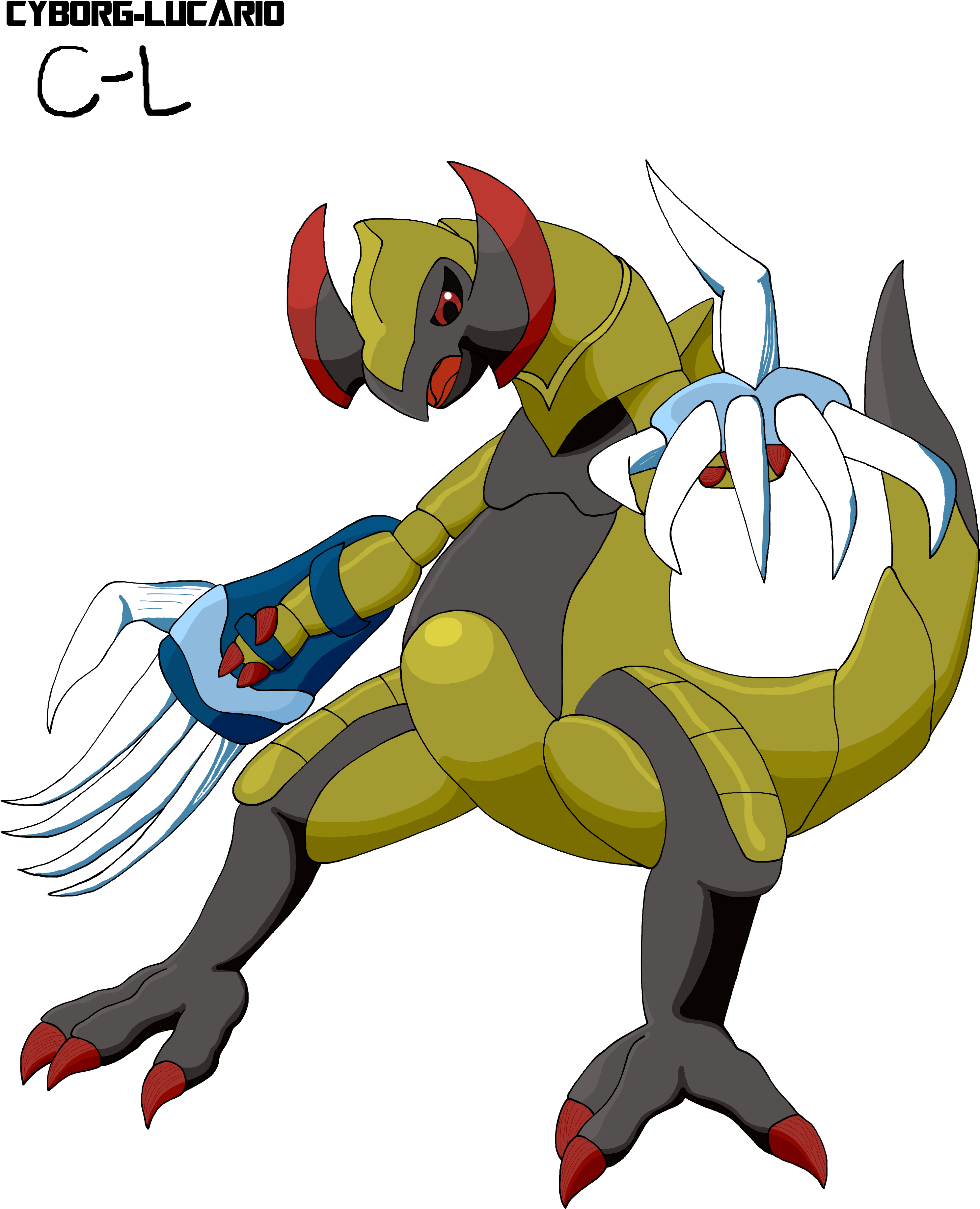 [com] Haxorus Dragoon Arms - Cyborg Pokemon (3006x3968), Png Download